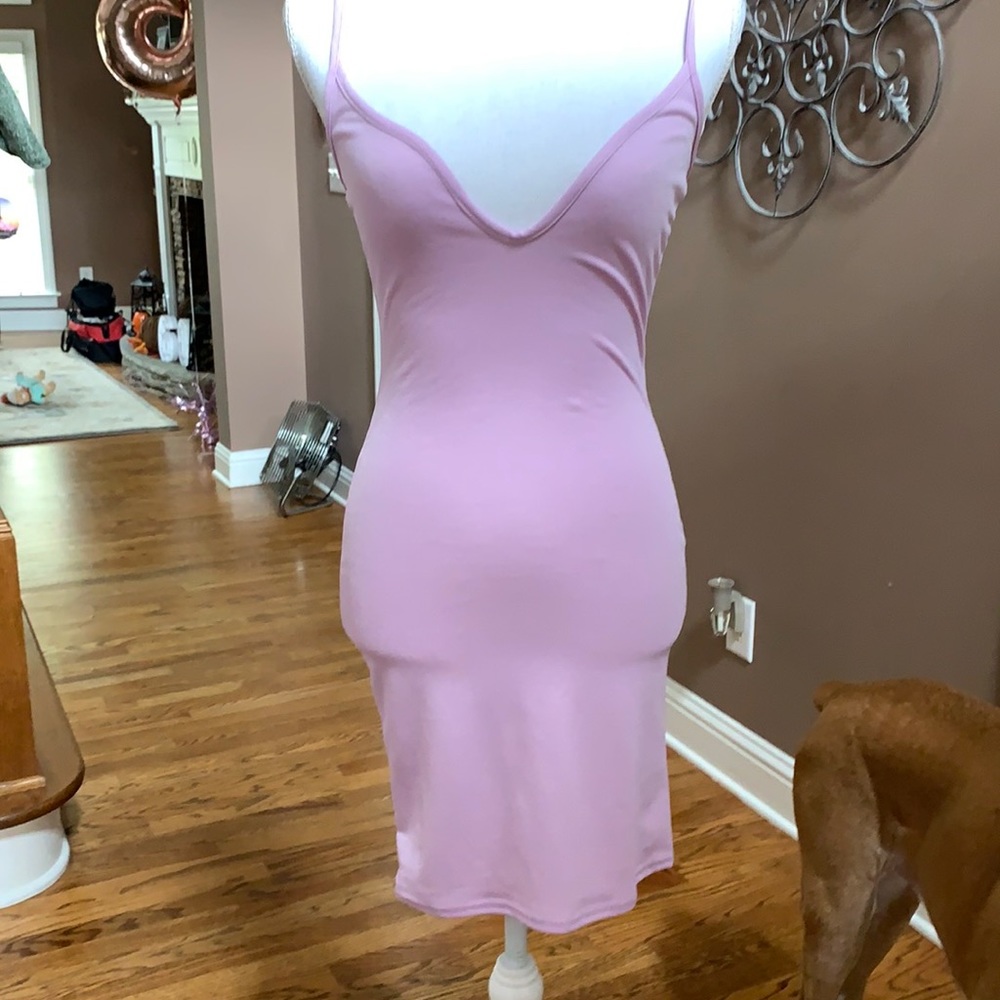 light lilac fitted dress